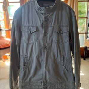 Men's Modern Military Style Gray Jacket Size Large
